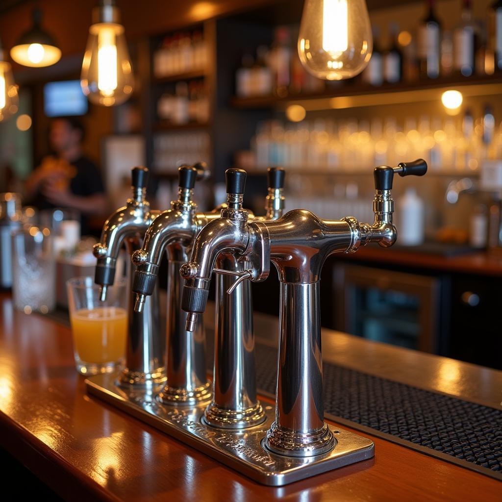 Organized Bar with Soda Gun Holder for Efficient Workflow