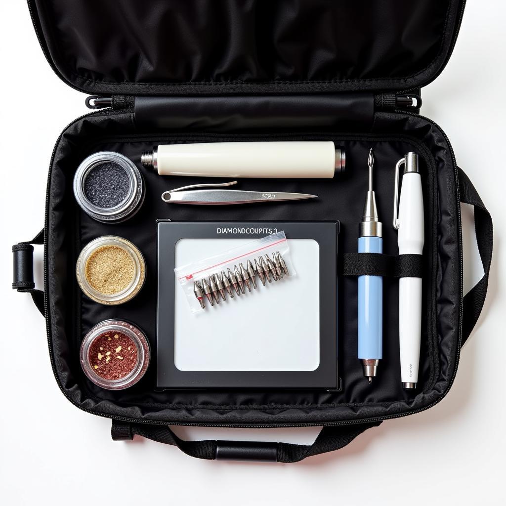 Essential Tools in an Organized Diamond Painting Bag