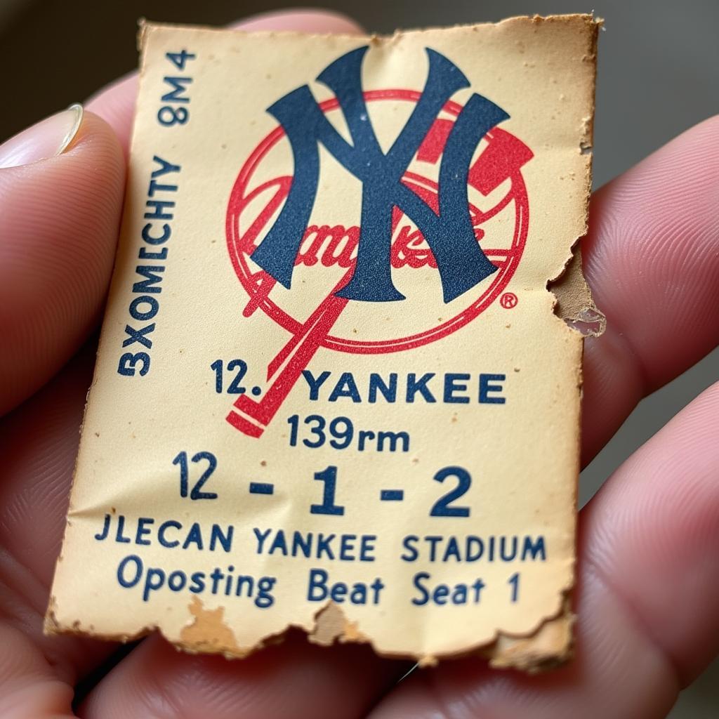 Original Yankee Stadium Ticket Stub from a Historic Game