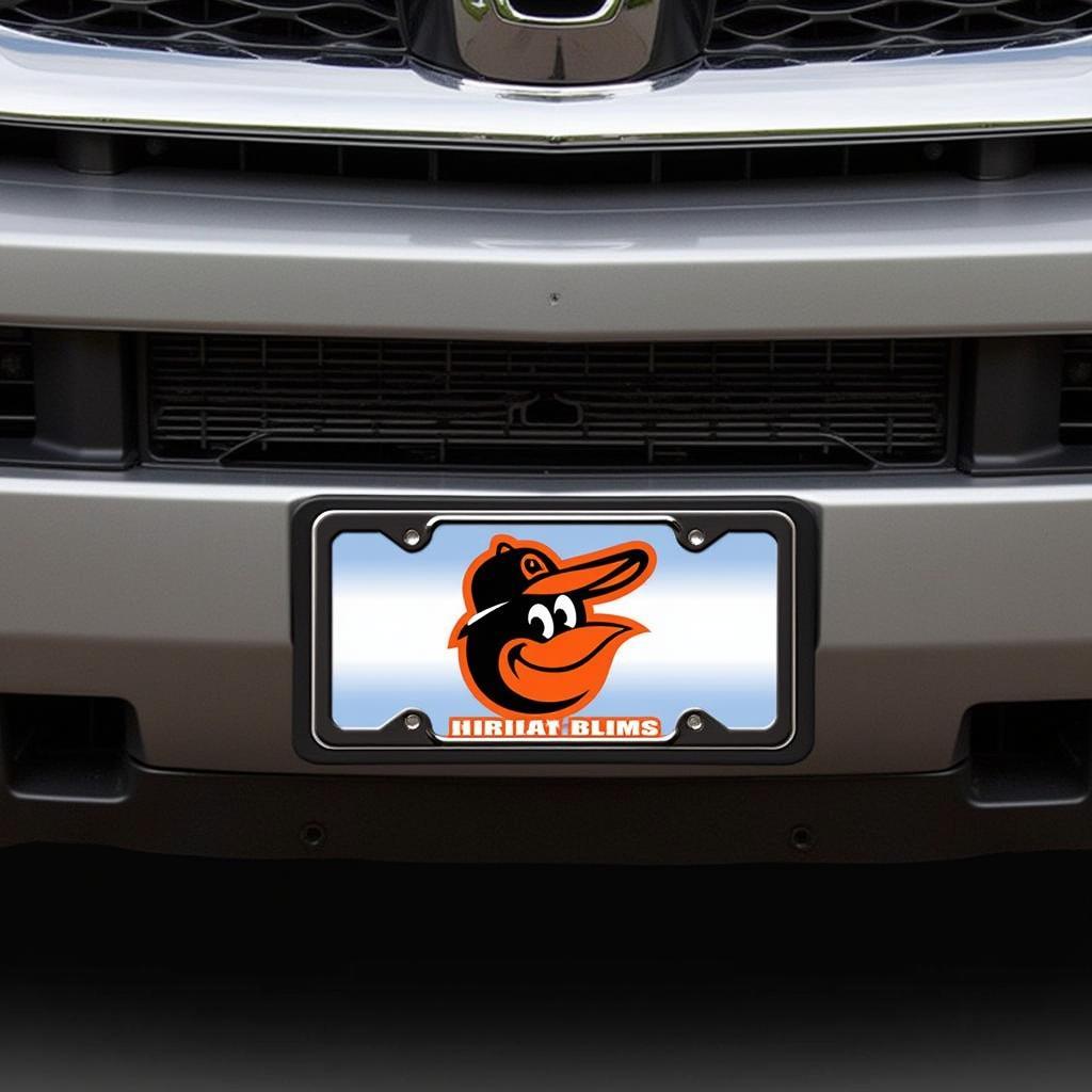 Orioles License Plate Frame on a Car