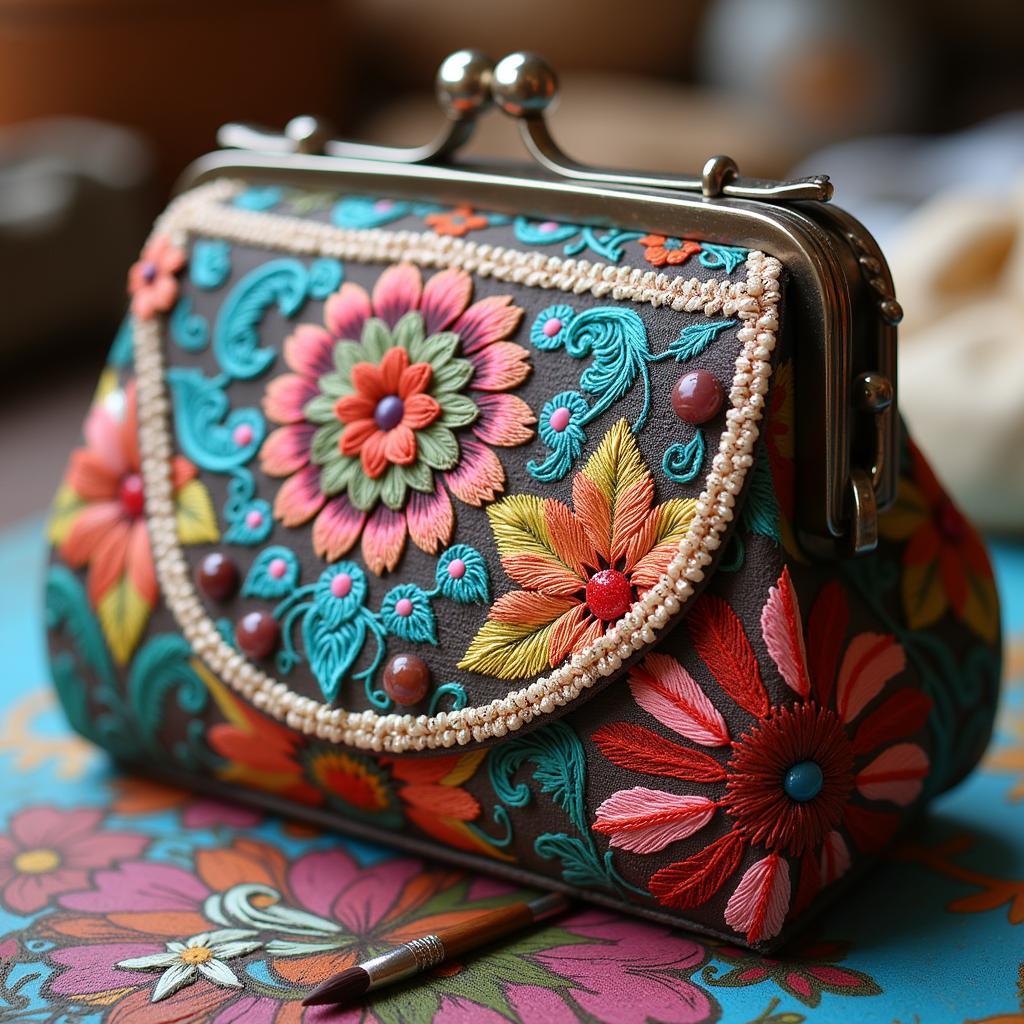 Intricate Details of a Painted Purse