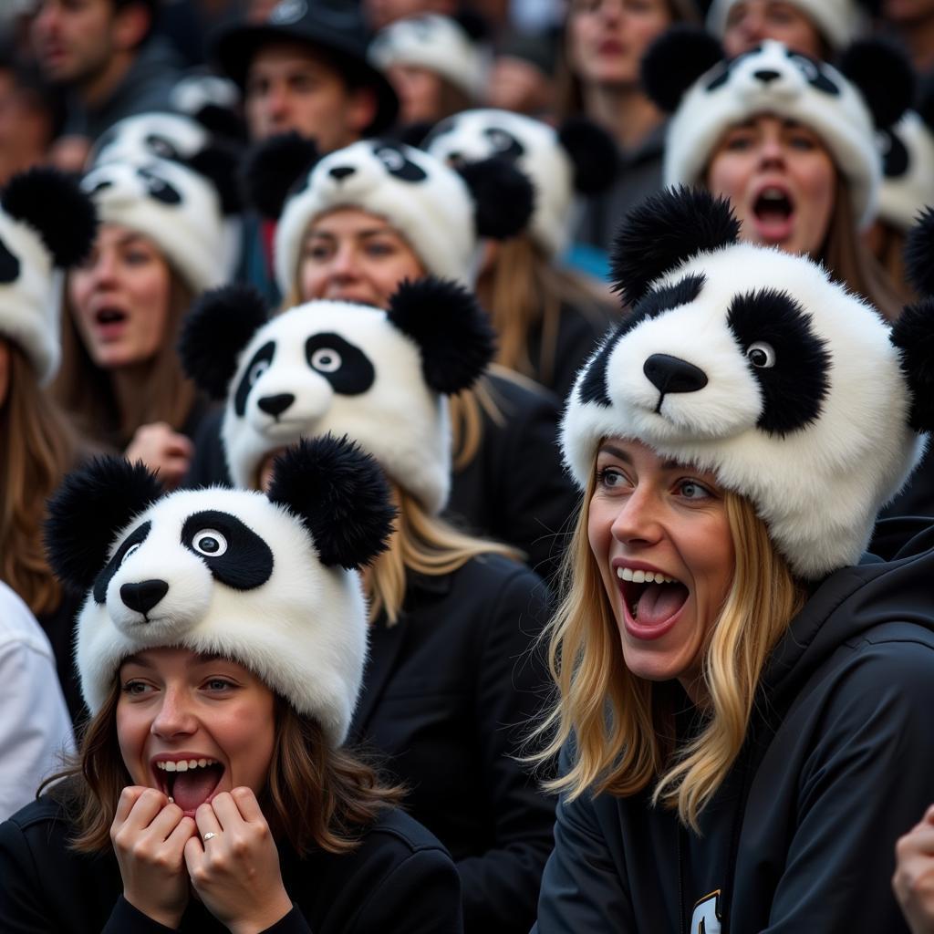 Panda Hat worn by Football Fans