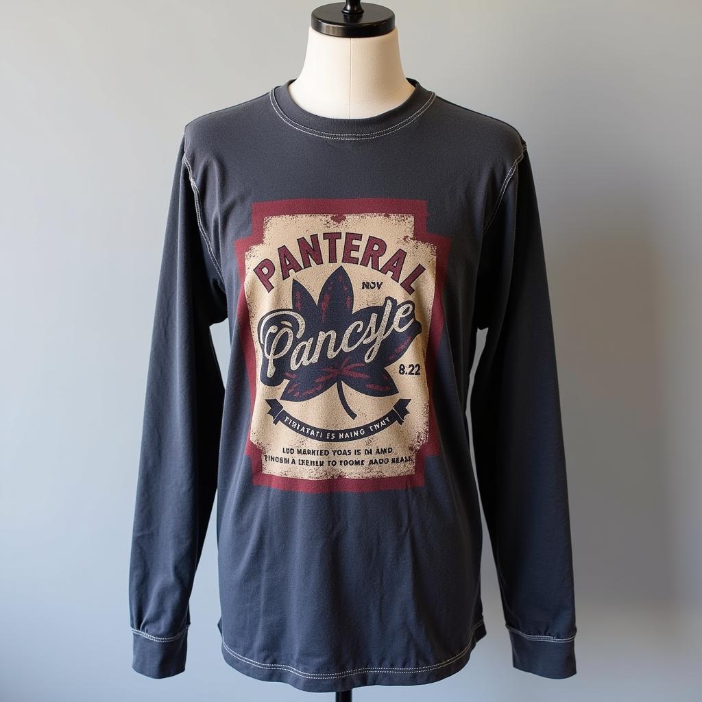 Vintage wash pantera long sleeve with distressed graphic