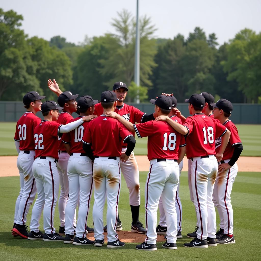 Parkway Baseball Team Huddle