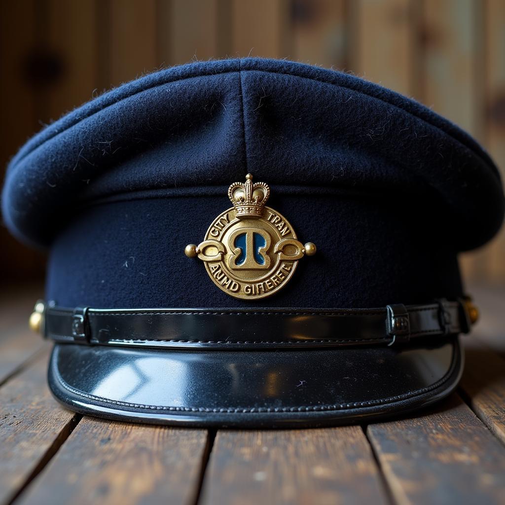 Vintage Tram Conductor Peaked Cap