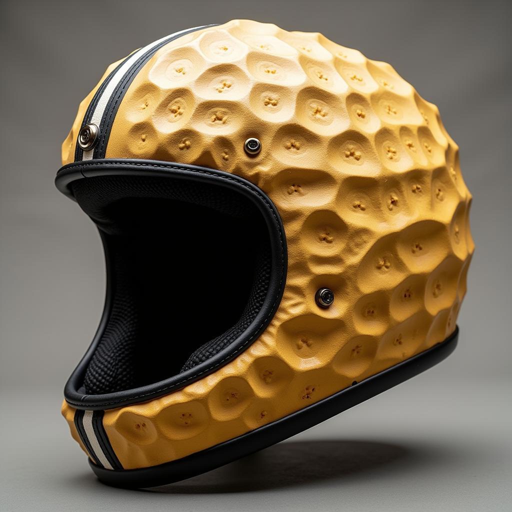 Closeup of a Peanut Motorcycle Helmet