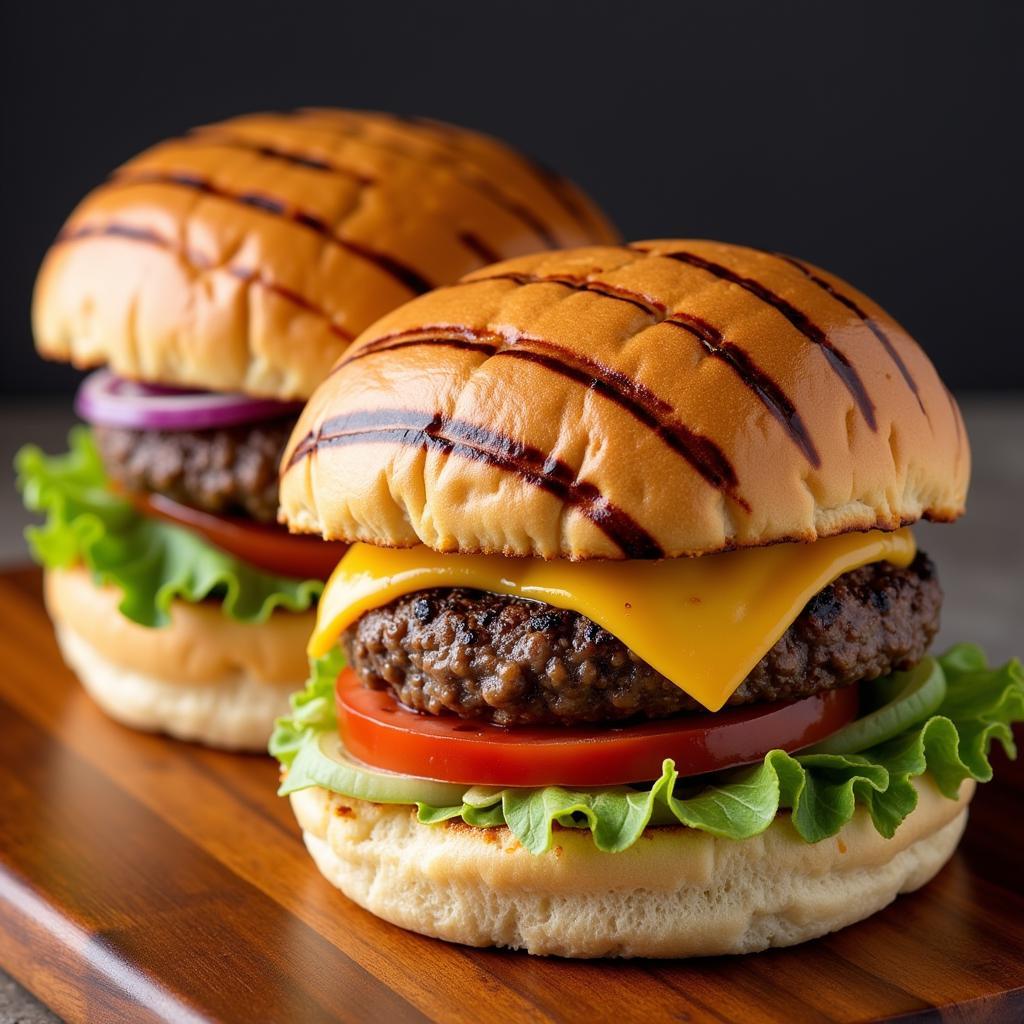 Perfectly Grilled Burgers Served on Toasted Buns