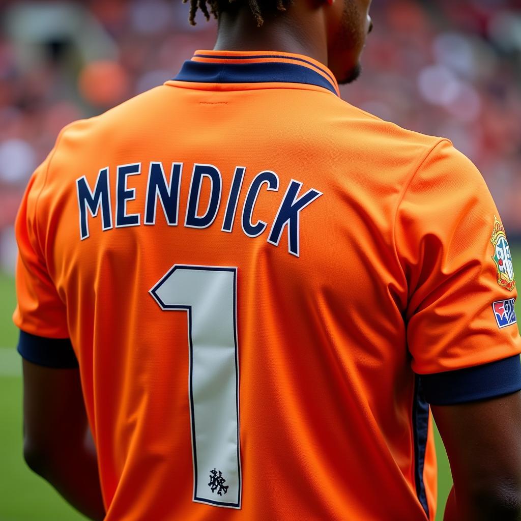 Personalized Football Jersey with "Mendick" Name and Number