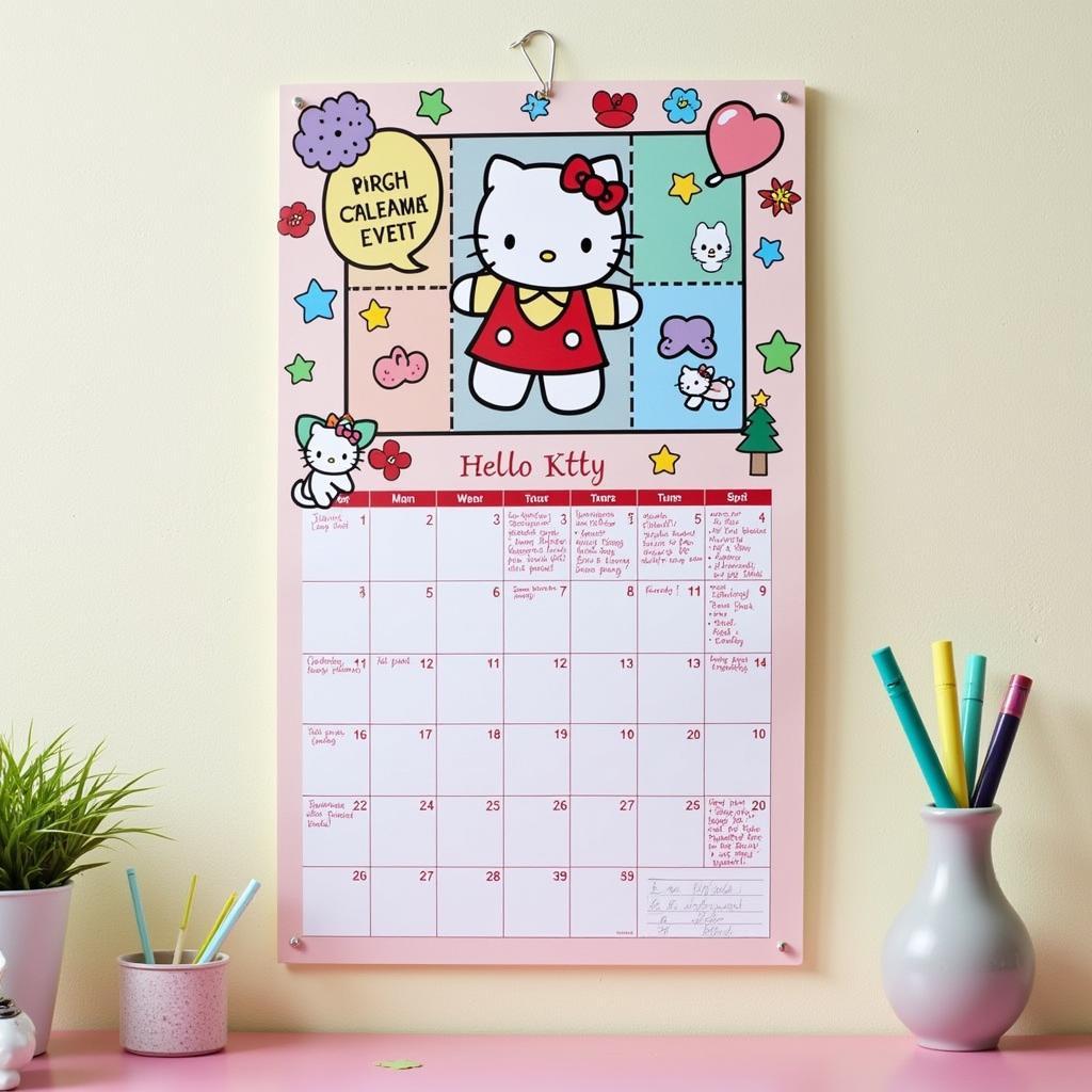 Personalized Hello Kitty Wall Calendar