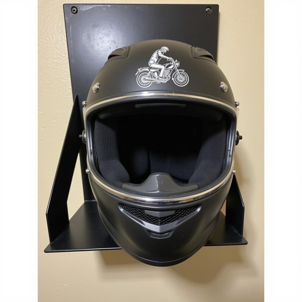 Wall-mounted personalized motorcycle helmet holder