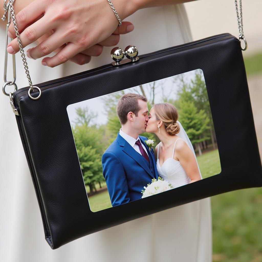 Personalized Leather Clutch with Photo