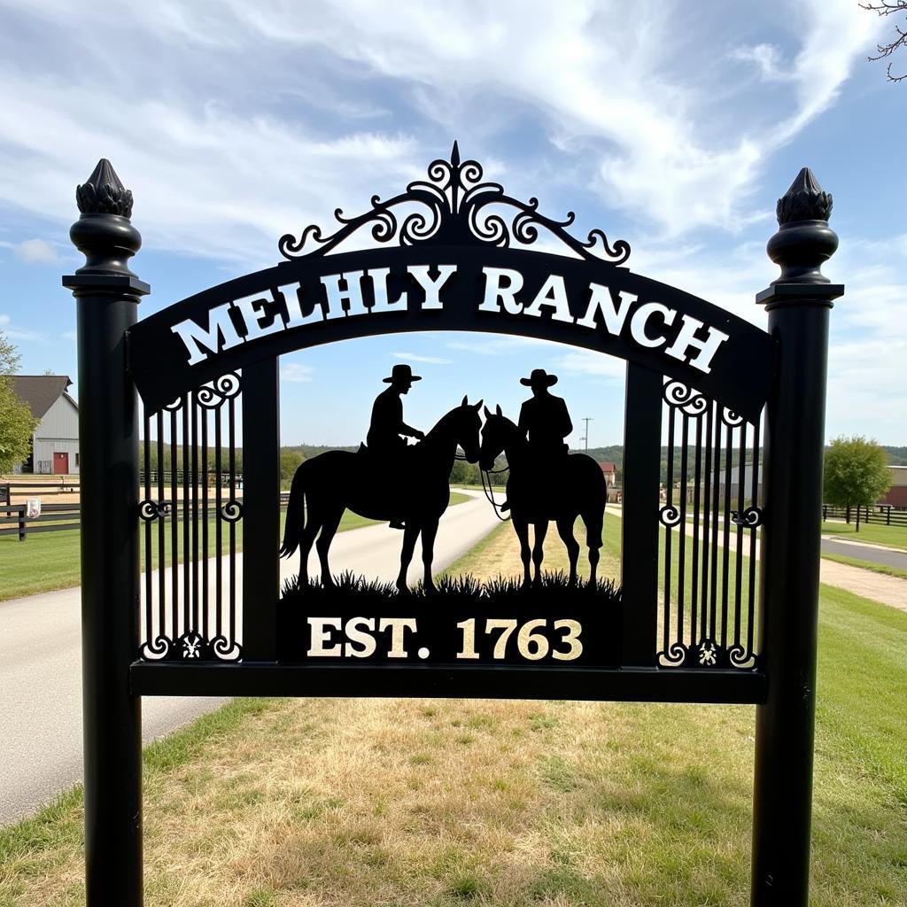 Personalized Metal Ranch Entrance Sign Examples