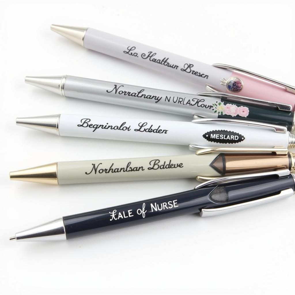 Personalized nurse pens with name engraved.