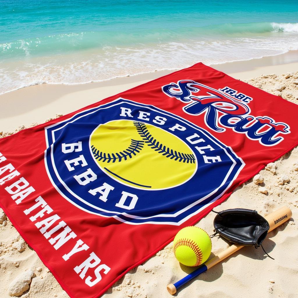 Personalized Softball Beach Towel Showcasing Team Spirit