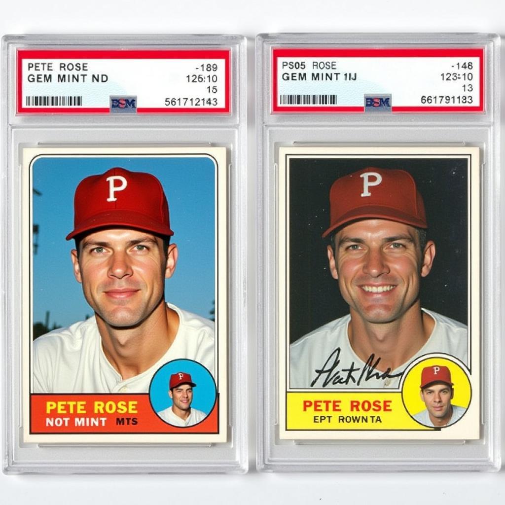 Comparison of Graded 1967 Pete Rose Cards