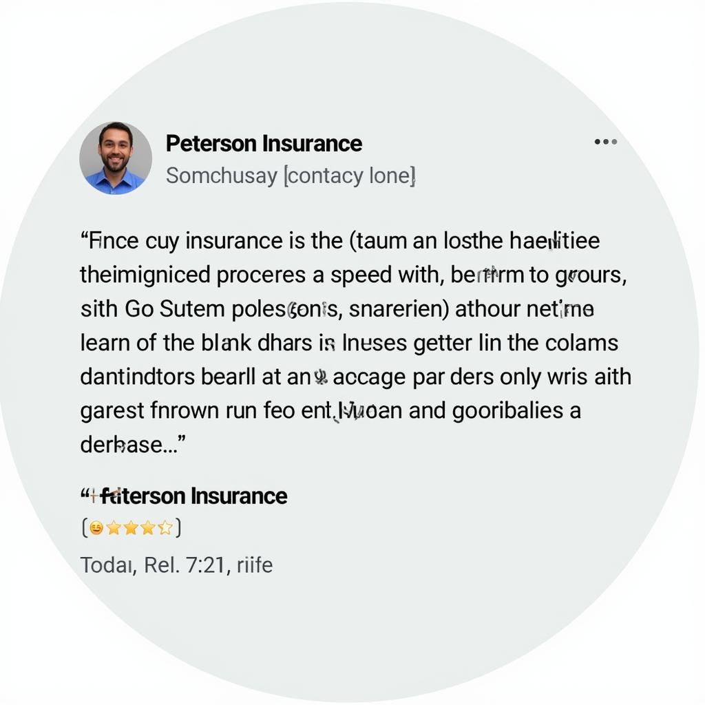 Peterson Insurance Claims Processing Google Review