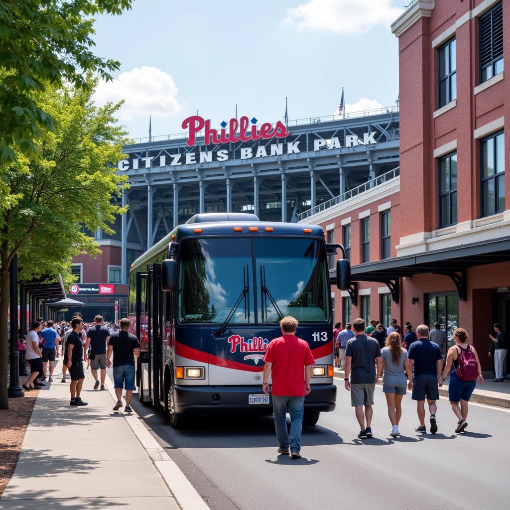 Philadelphia Phillies Bus Trip Arrival at Citizens Bank Park