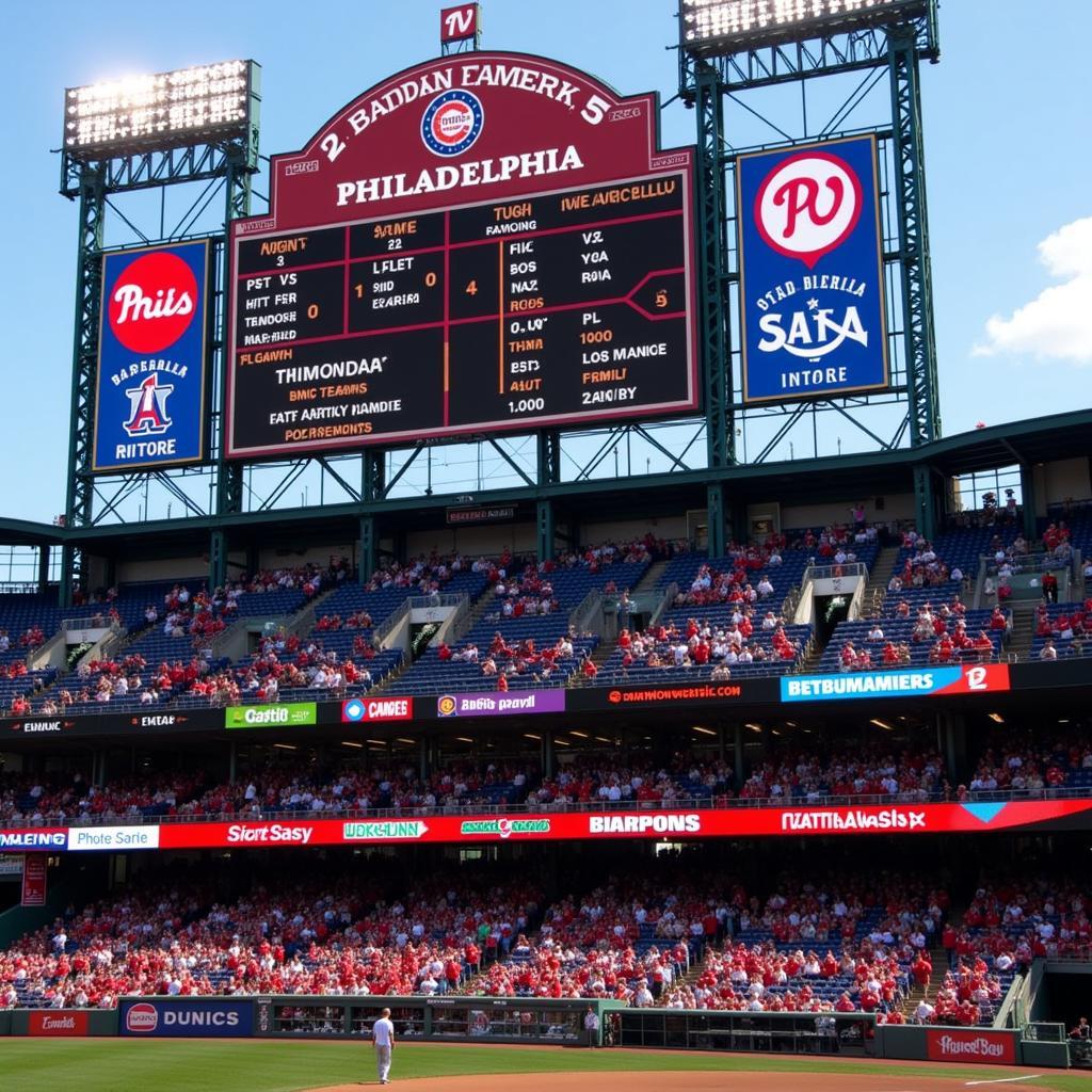 Philadelphia Scoreboard Baseball Game