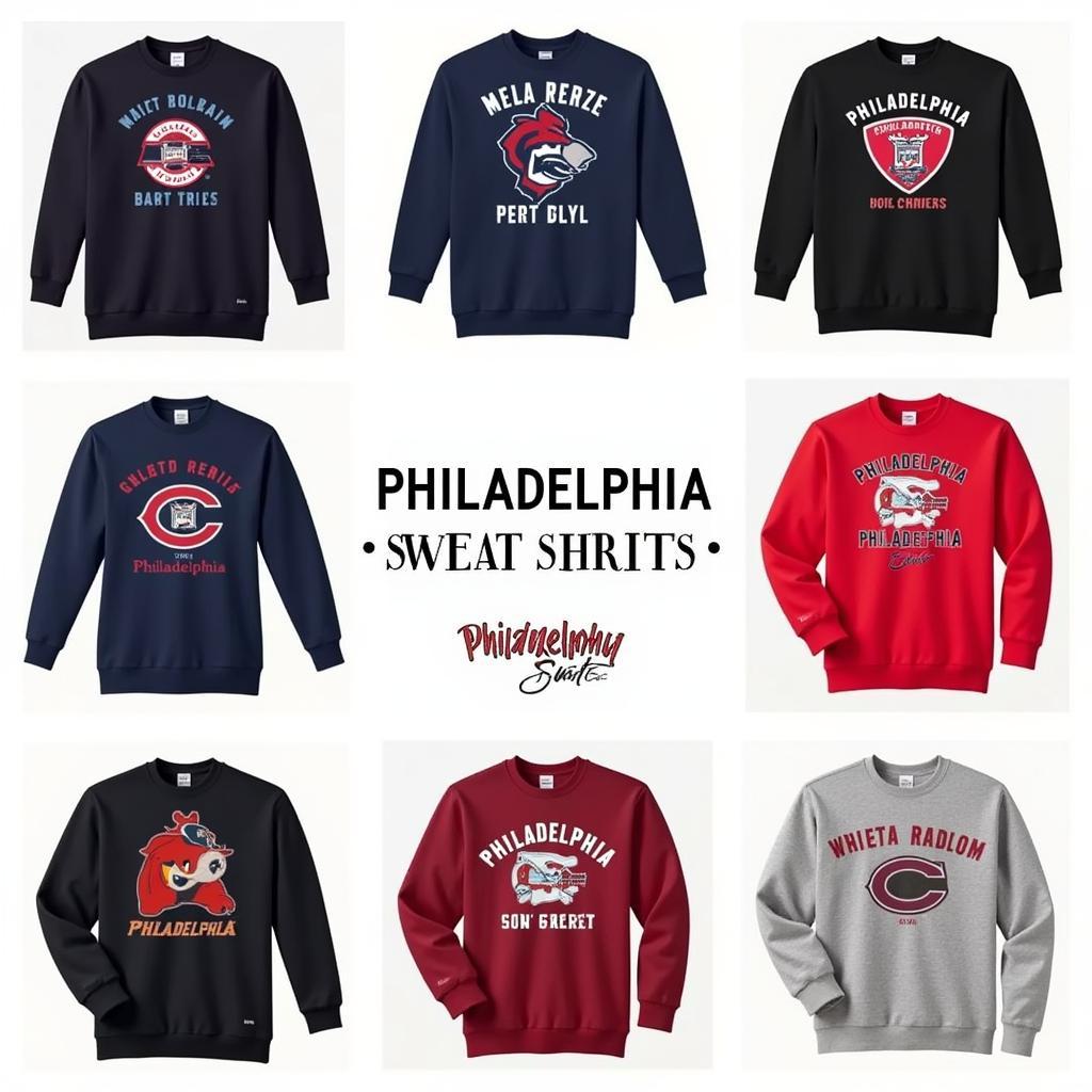 Philadelphia Sweatshirts in Various Colors and Designs