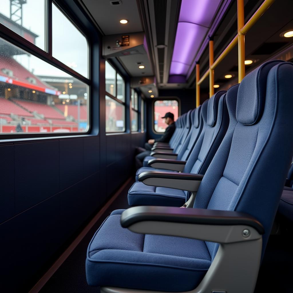 Comfortable seating on a Phillies bus trip