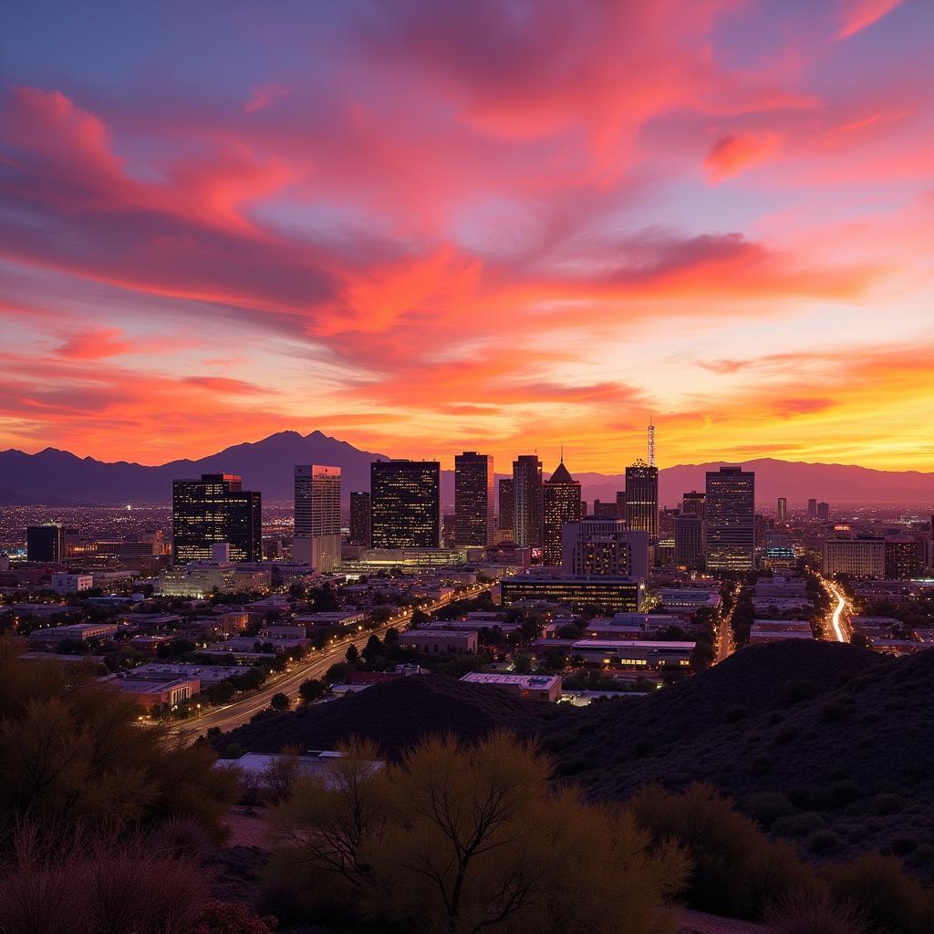 Phoenix Arizona Cityscape at Sunset