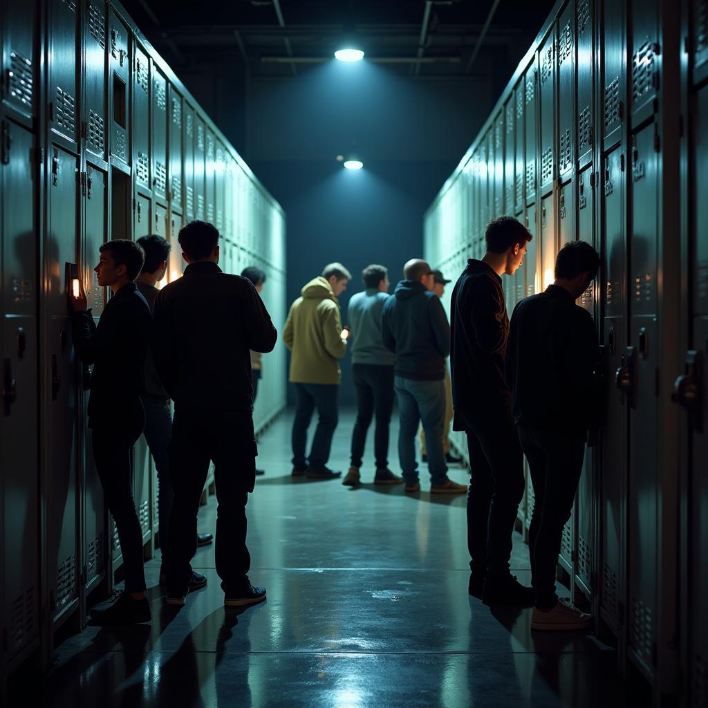 Attendees previewing lockers at a Phoenix storage locker auction