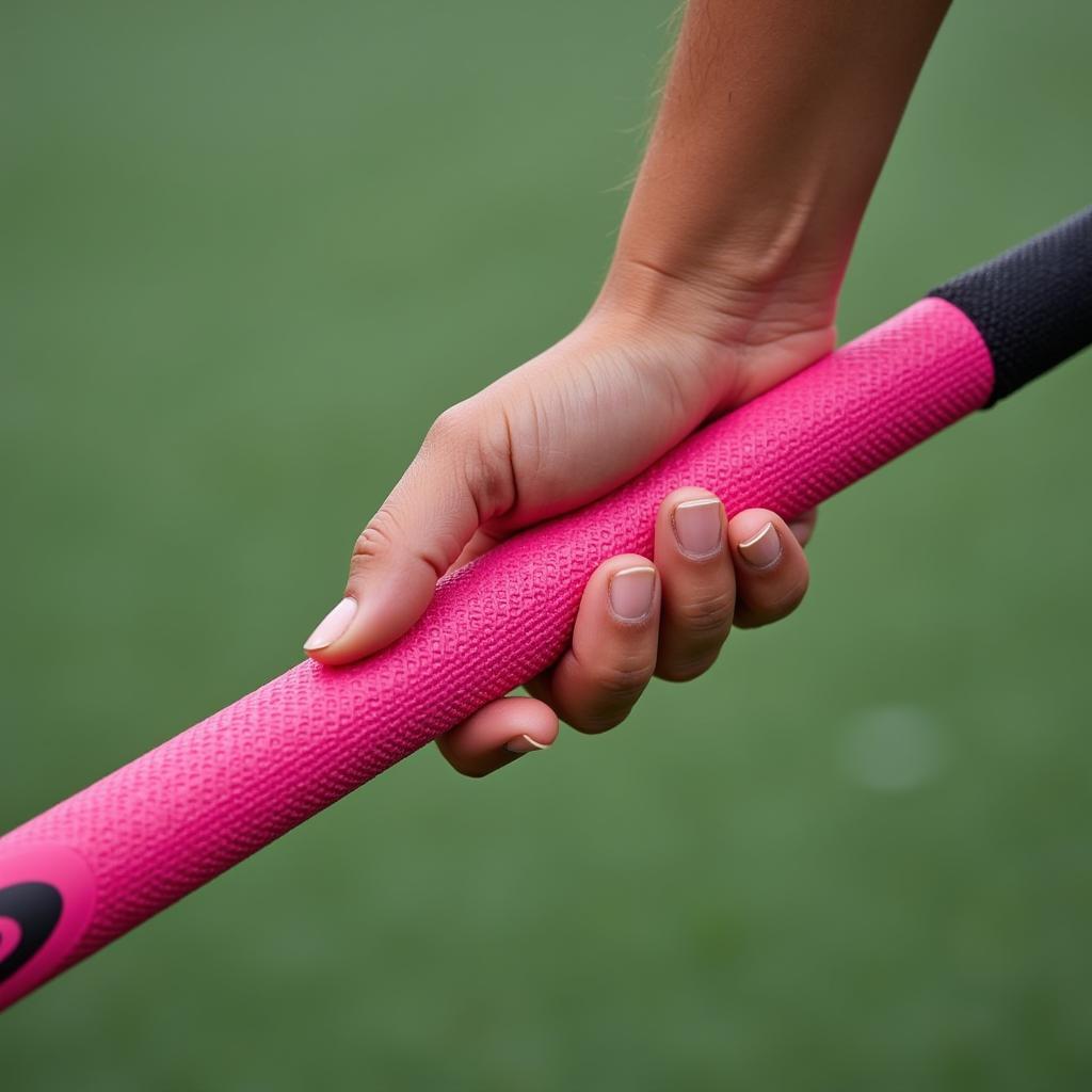 Pink Field Hockey Stick Grip Closeup