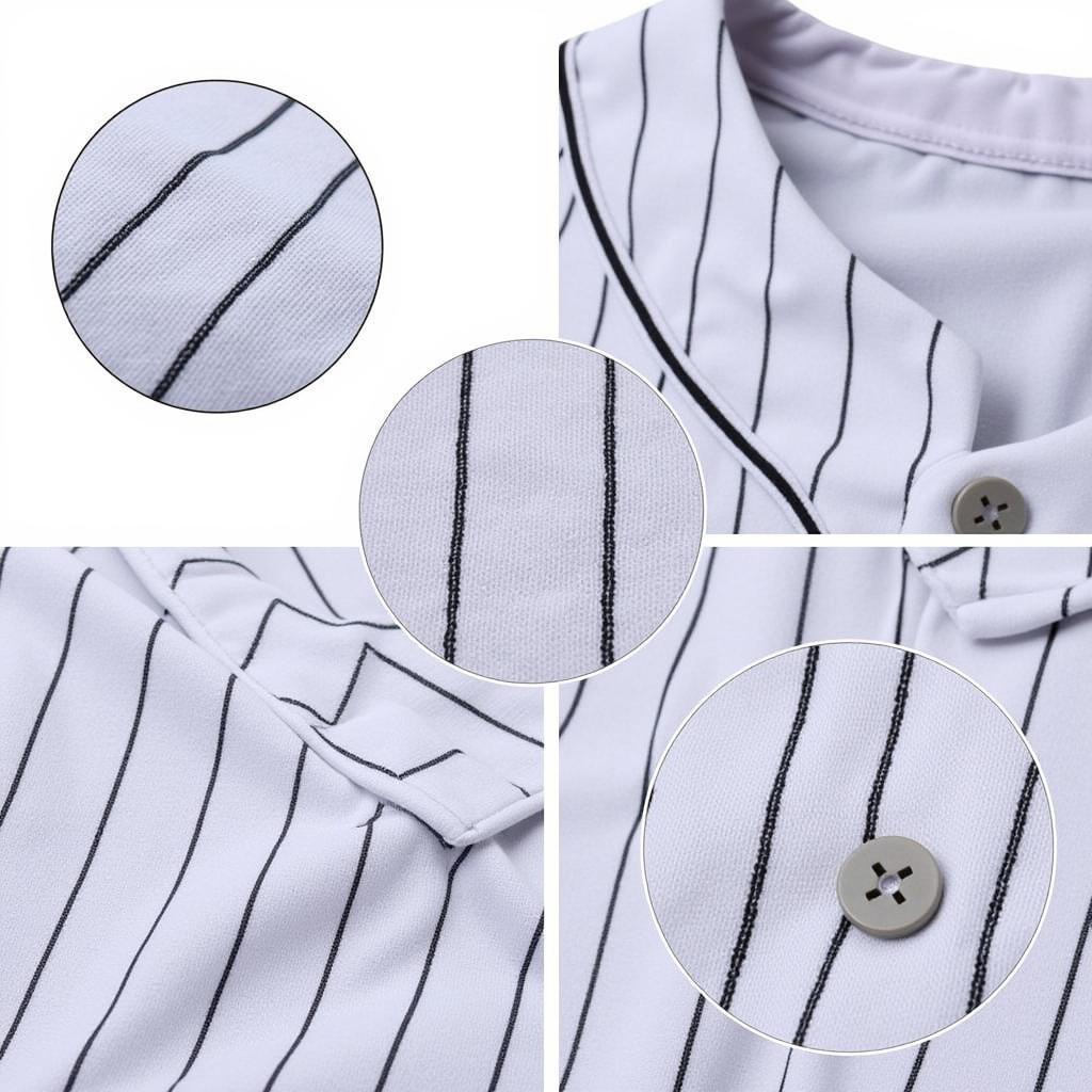 Close-up of a Pinstriped Softball Jersey