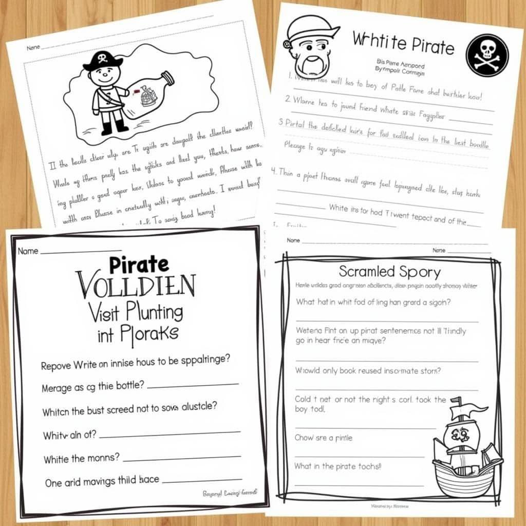 Pirate Language Arts Worksheets