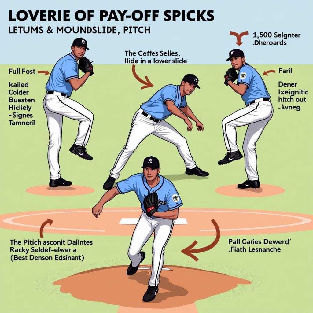 Pitcher executing a mound slide delivering a payoff pitch