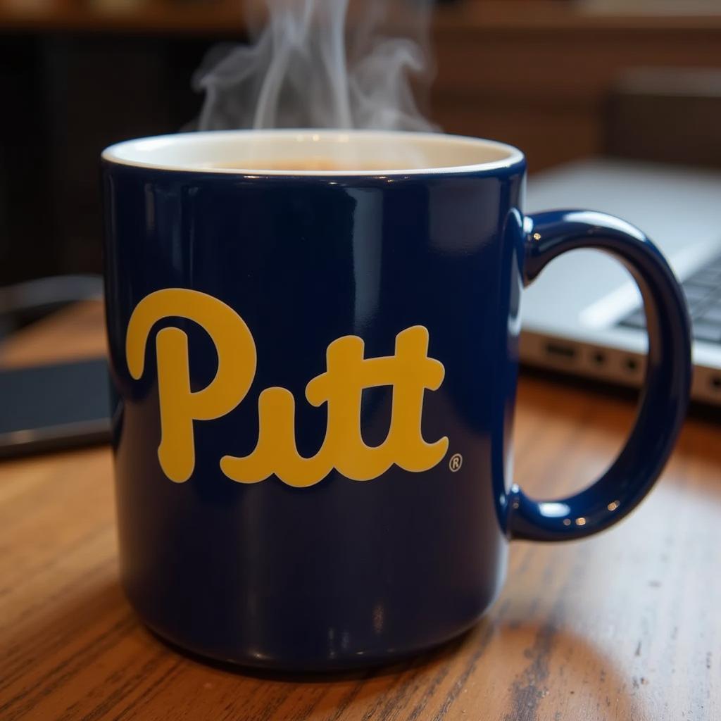 Classic Pitt Coffee Mug Design with University Logo