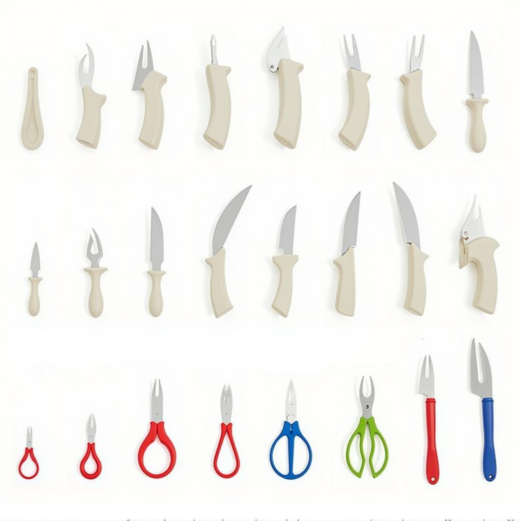 Variety of Plastic Crab Knives