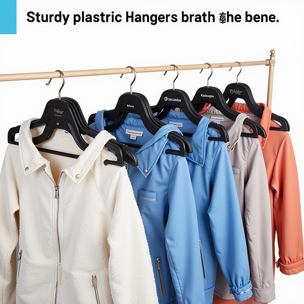 Durable adult plastic hangers supporting heavy garments