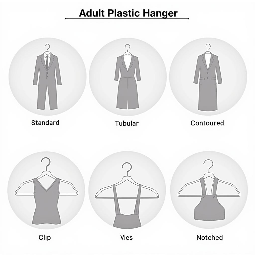 Variety of adult plastic hangers