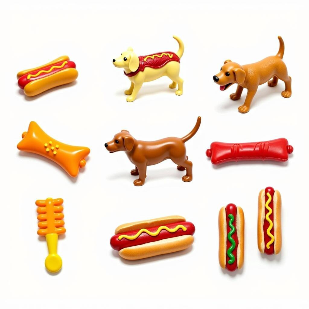 Variety of Plastic Hot Dog Toys