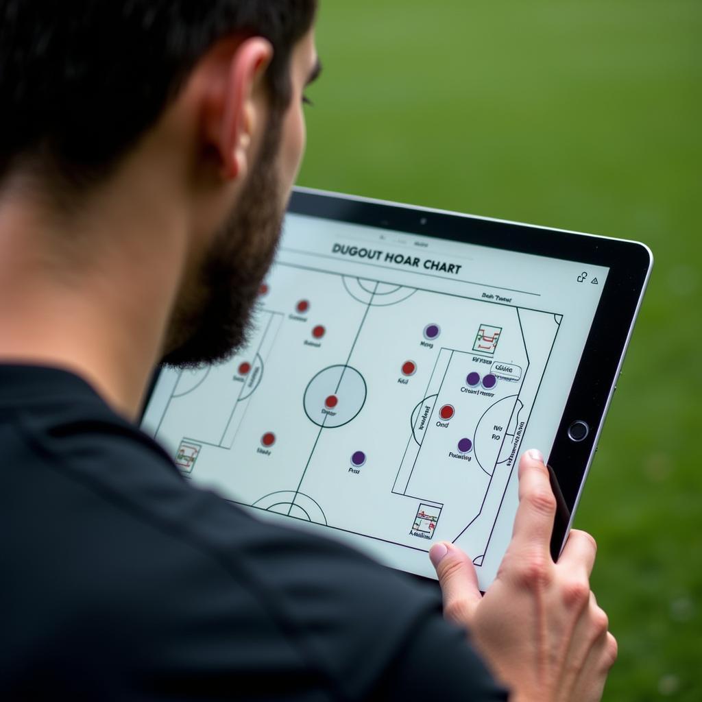 Player Studying a Dugout Chart