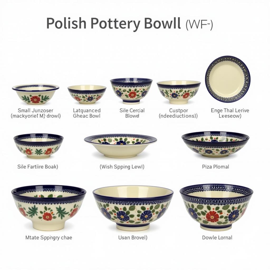 Variety of Polish Pottery Bowls