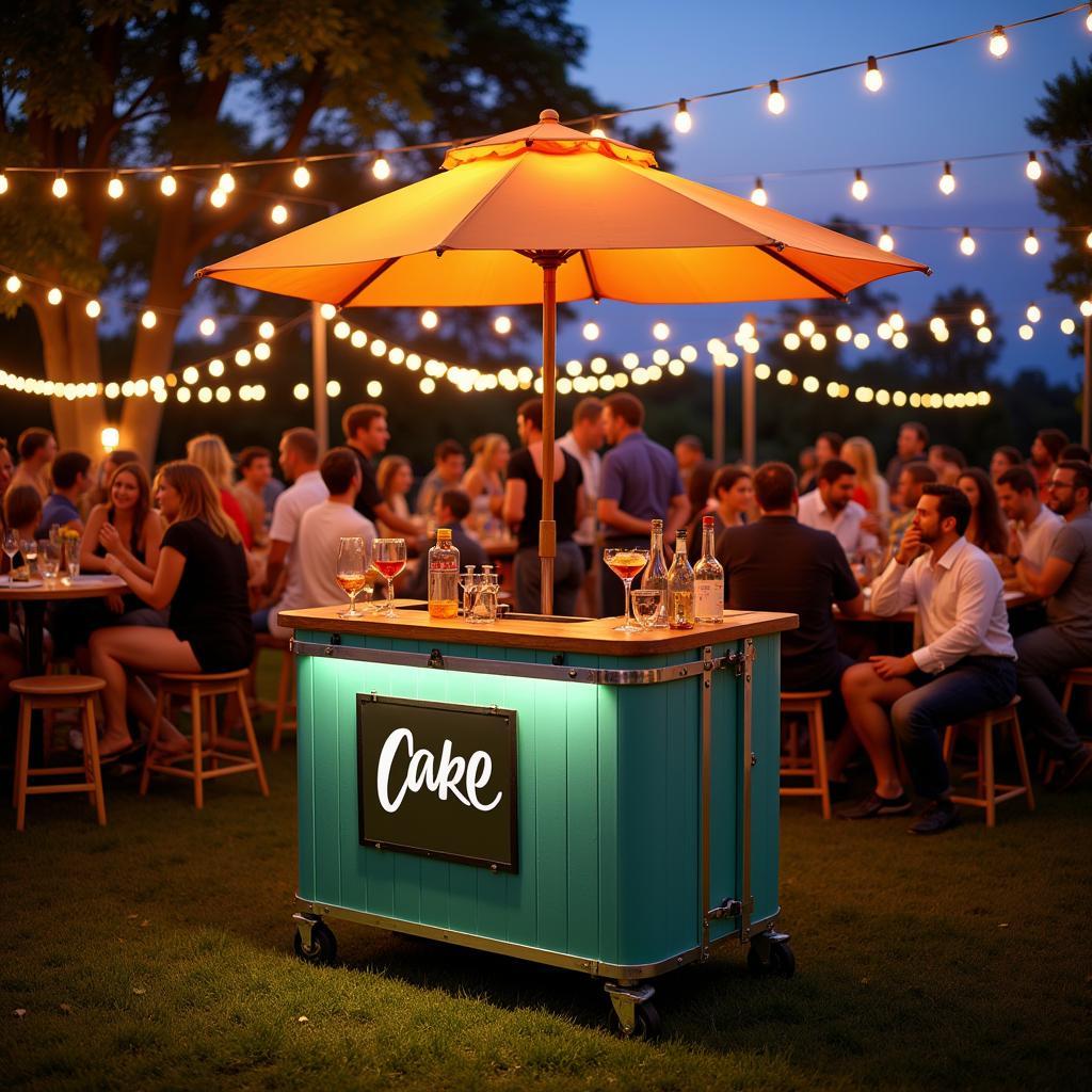 Portable Bar at an Outdoor Party