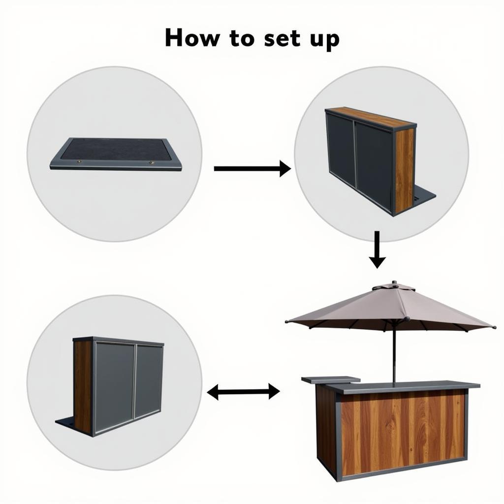 Easy Setup of a Portable Bar with Umbrella