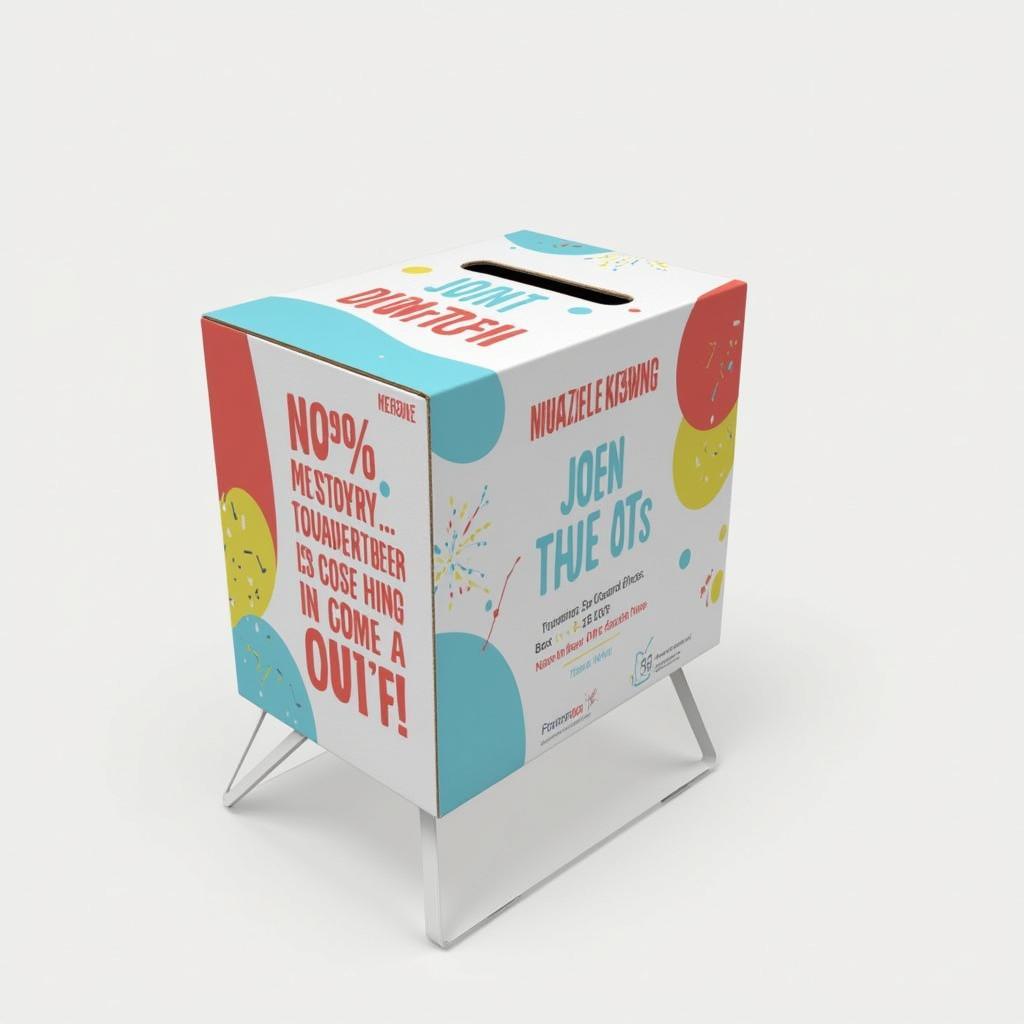 Portable Cardboard Donation Box with Stand for Short-Term Campaigns