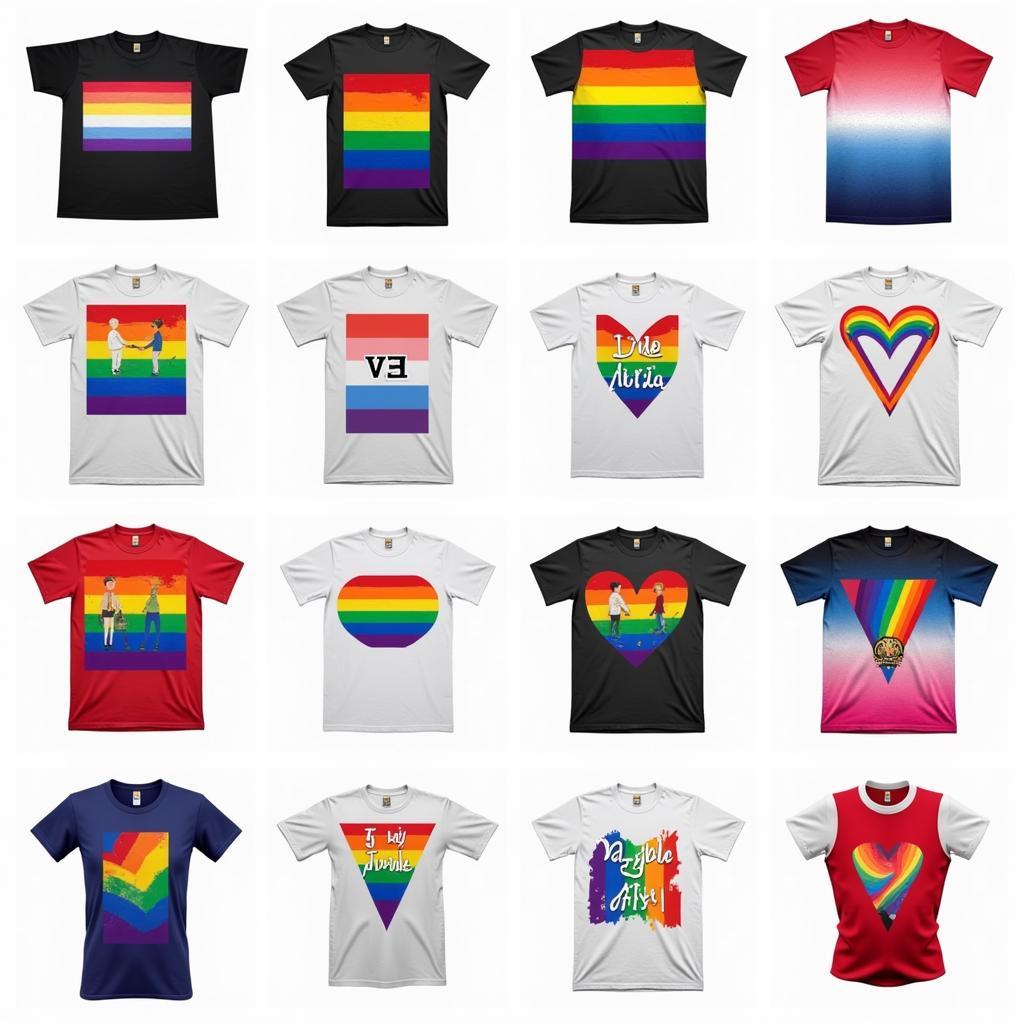 Various Pride Flag T-shirt Designs