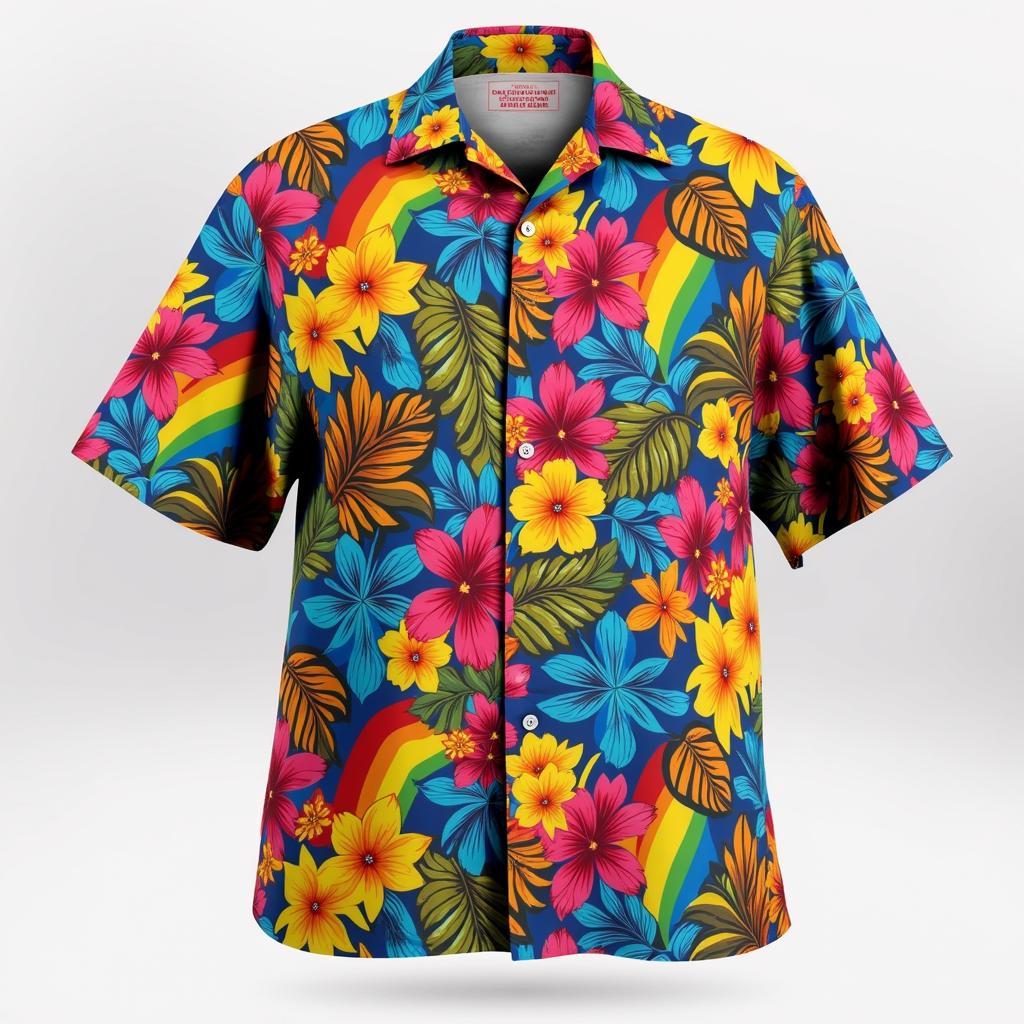 Pride Hawaiian Shirt with Rainbow Design