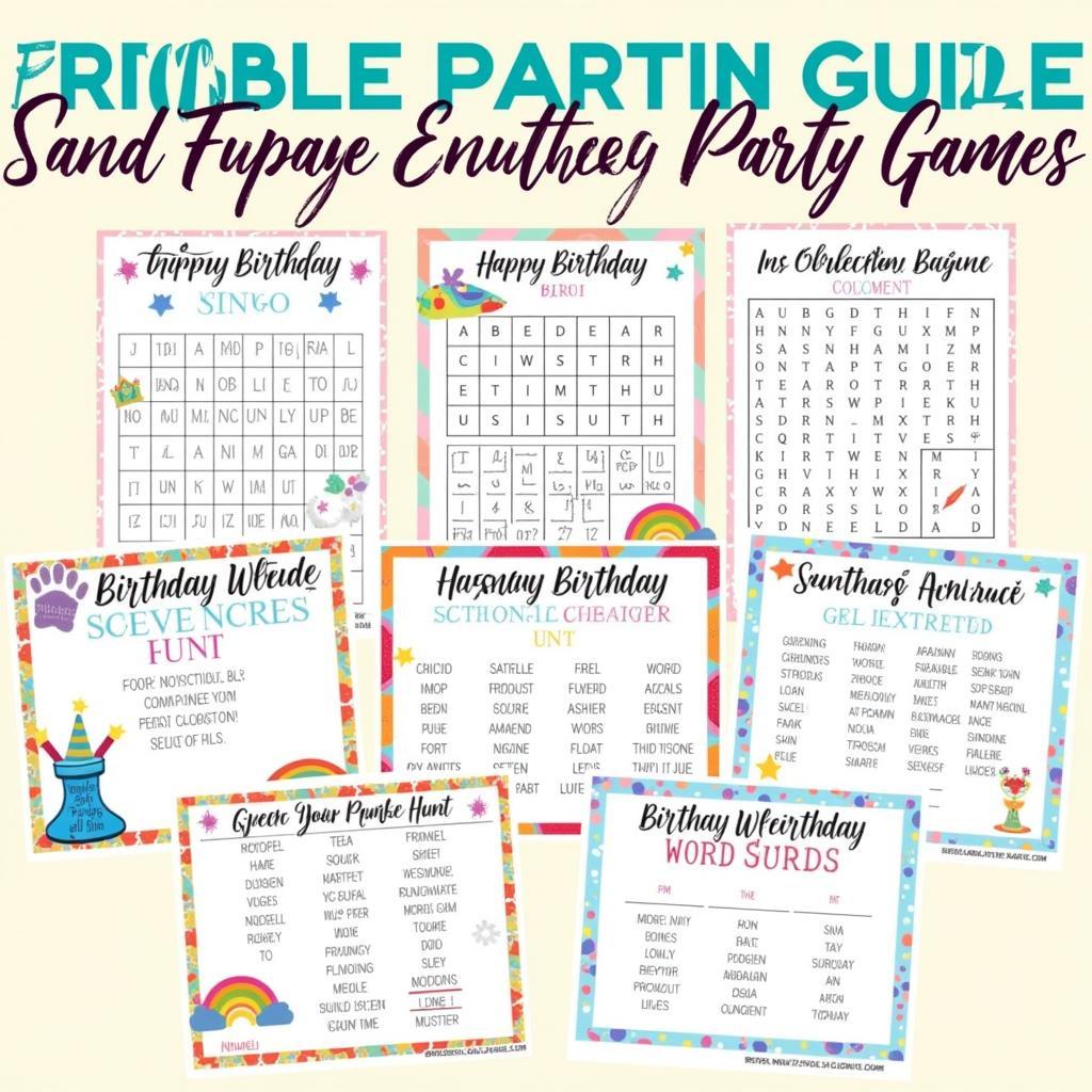 Printable Birthday Party Games for Kids