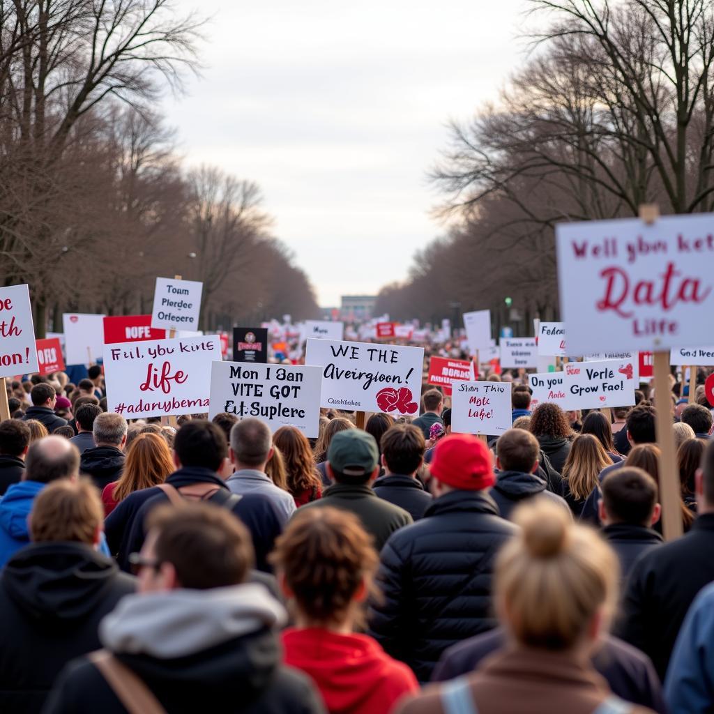 People Participating in a Pro Life March