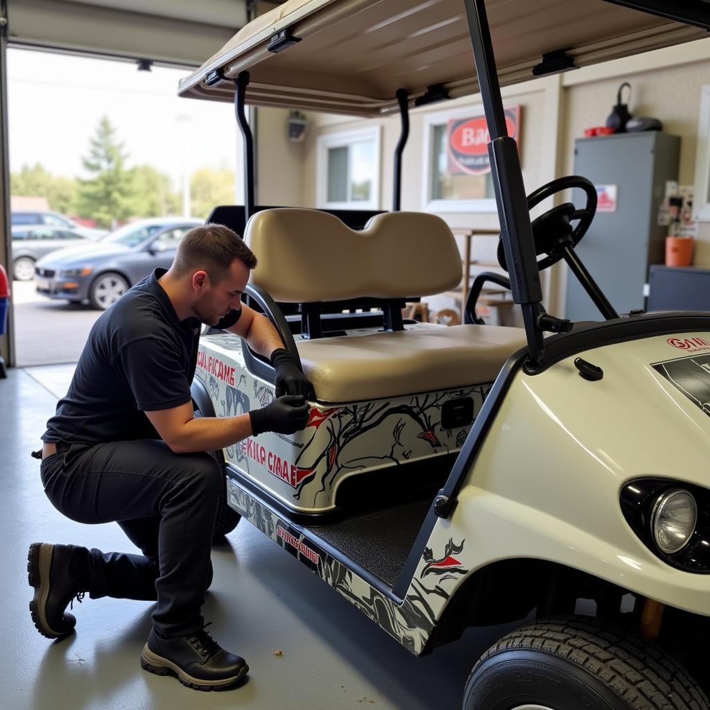 Professional Golf Cart Wrap Installation