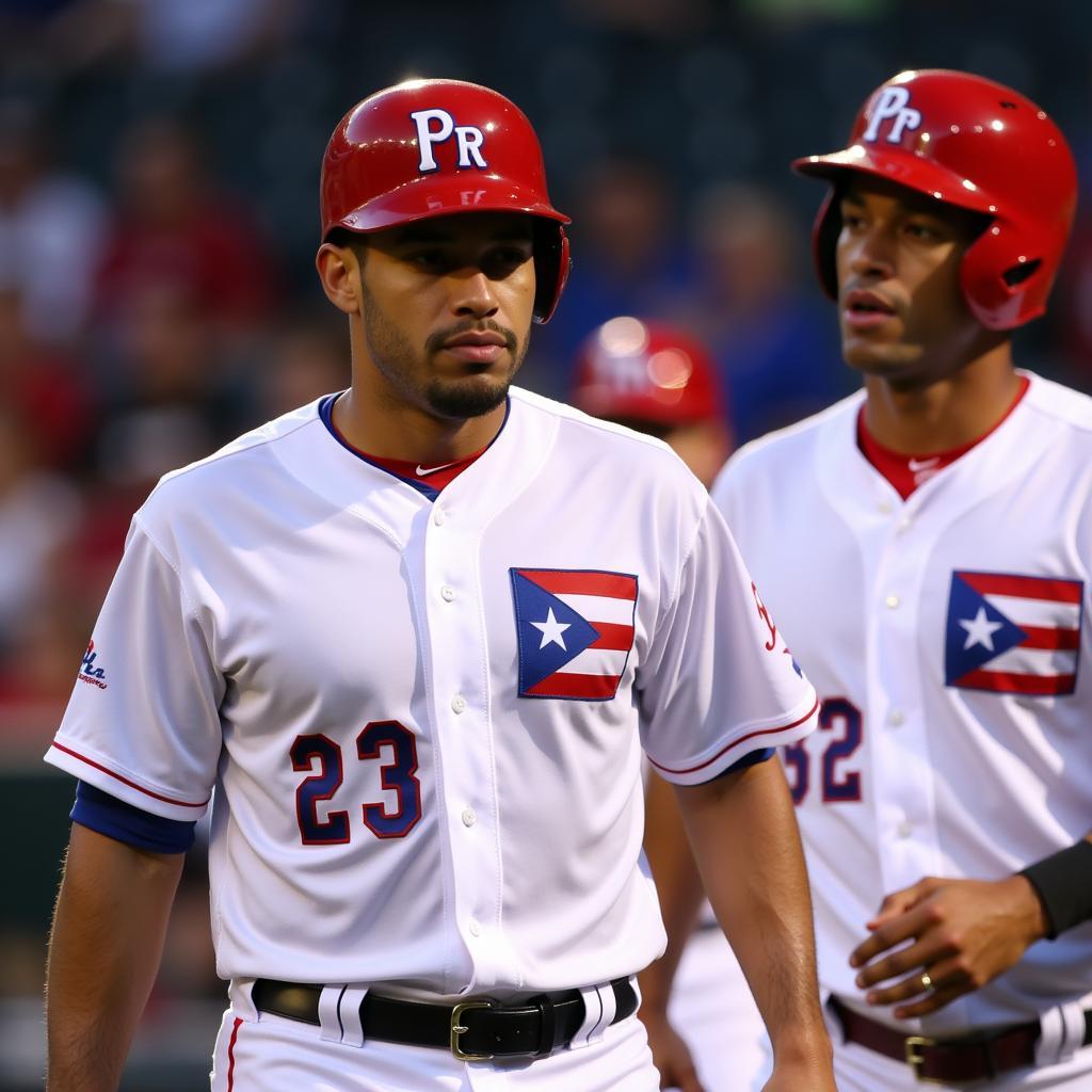 Puerto Rican Baseball Team in World Baseball Classic Uniforms