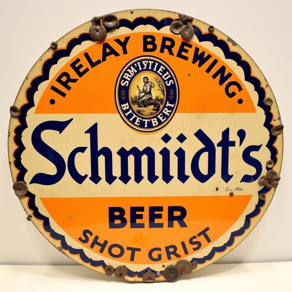 Rare Porcelain Schmidt's Beer Sign