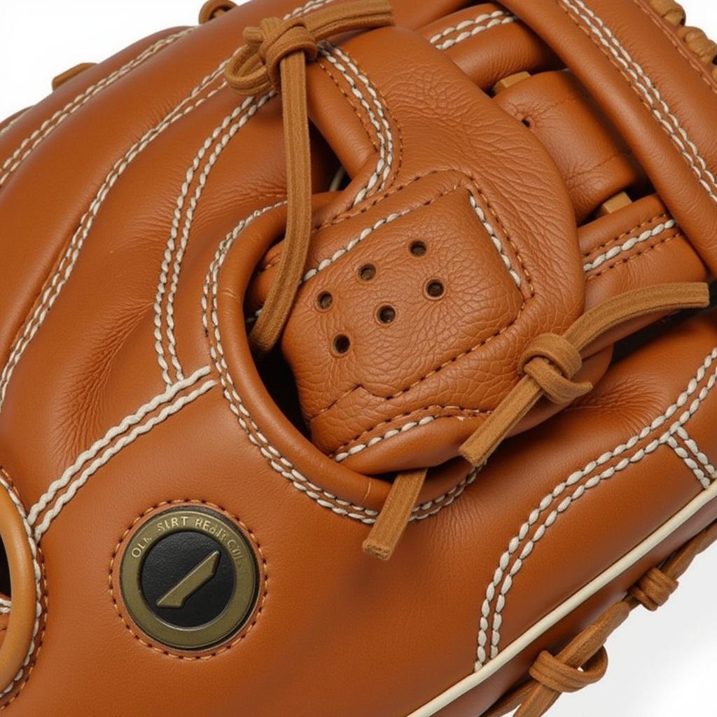 Close up of a reach baseball glove showcasing its features