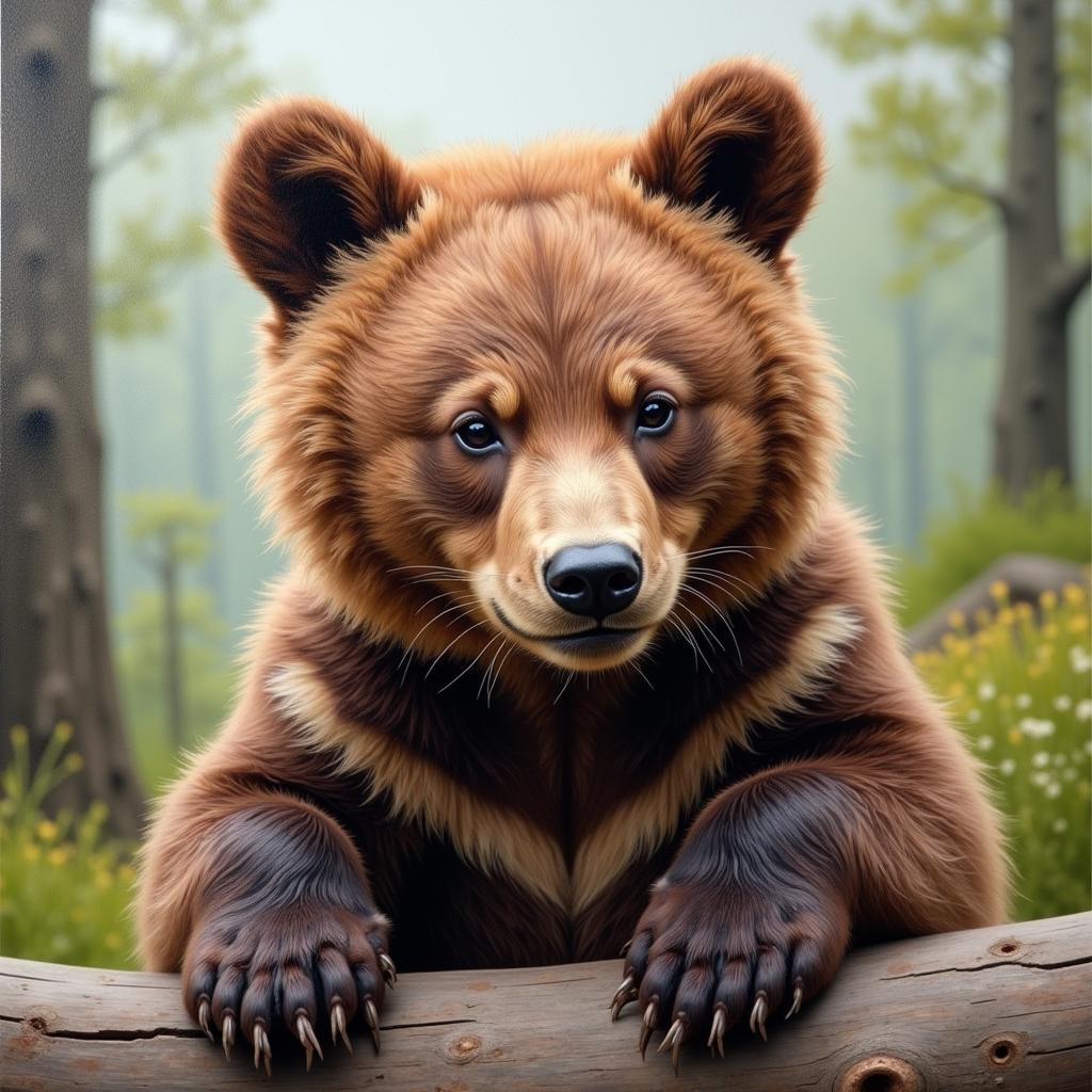 Realistic Cub Portrait Painting