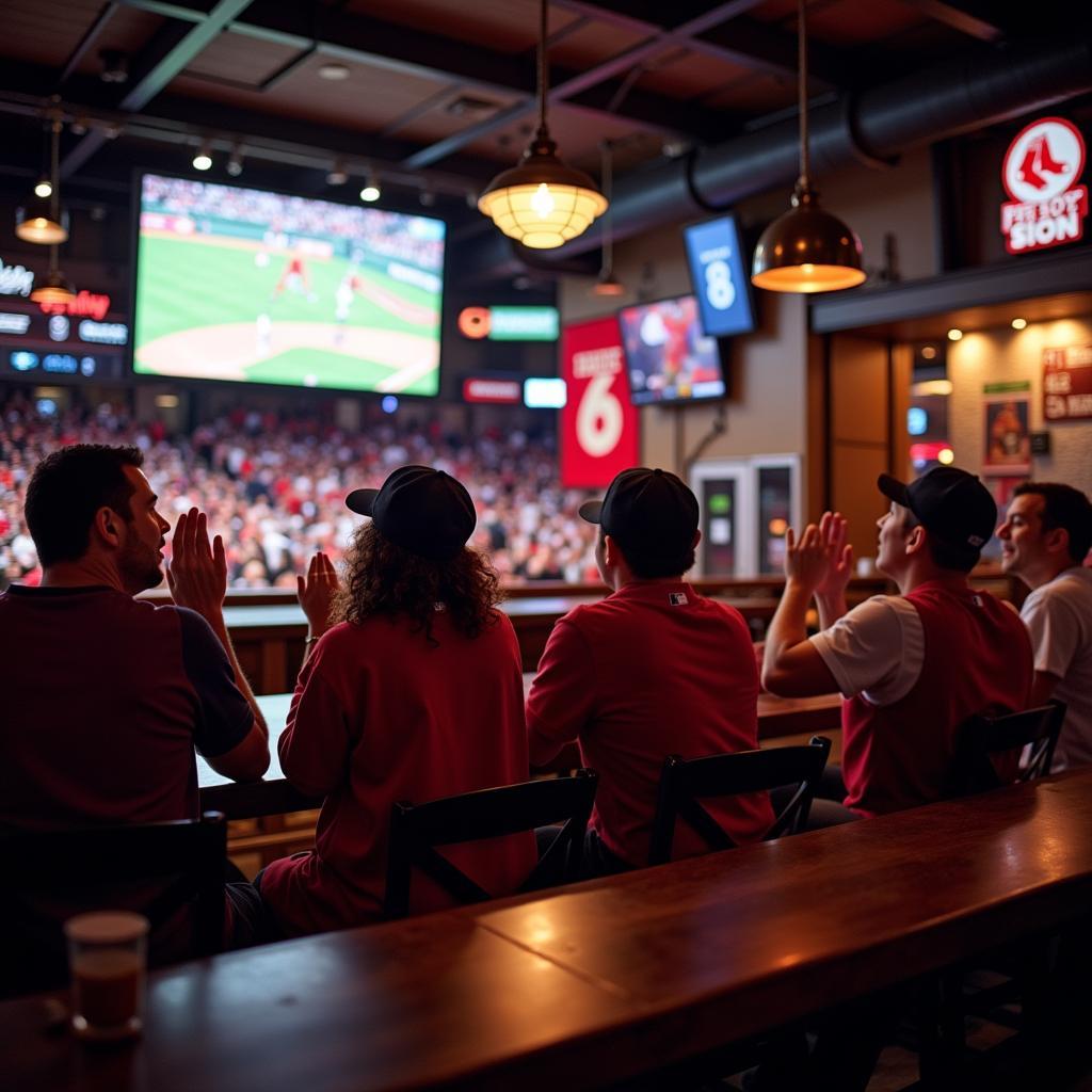 Red Sox Fans Watching Game